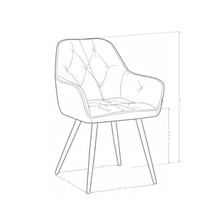 Krzesło Do Jadalni Welurowe Nogi Stalowe Malowane Proszkowo Mirage