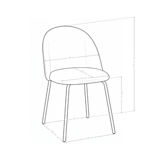 Krzesło Do Jadalni Welurowe Nogi Stalowe Malowane Proszkowo Ethereal