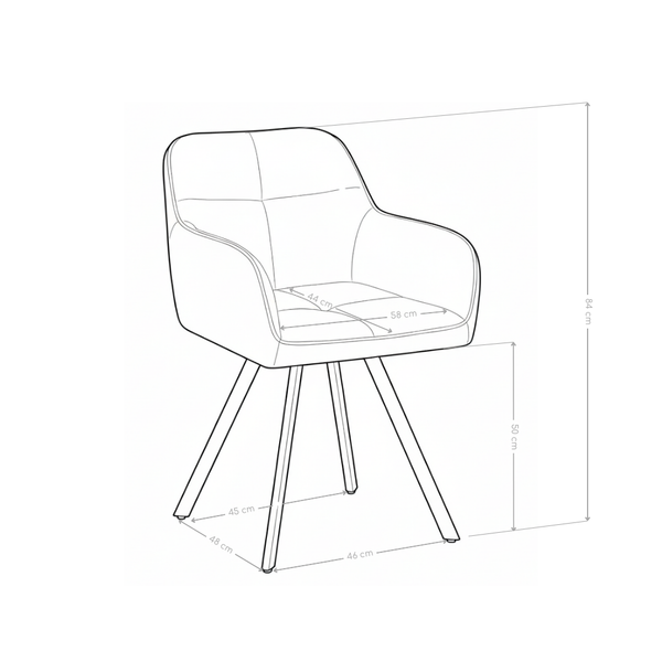 Krzesło Do Jadalni Welurowe Nowoczesny Nogi Stalowe Malowane Aetheria