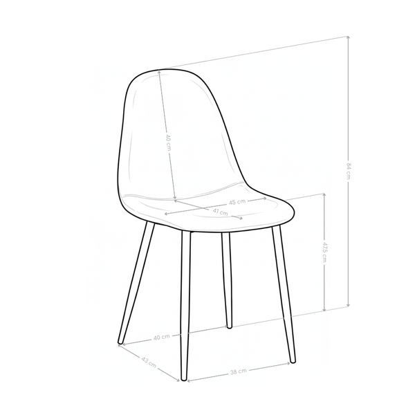 Krzesło Do Jadalni Welurowe Nowoczesne Nogi Stalowe Czarne Velvet