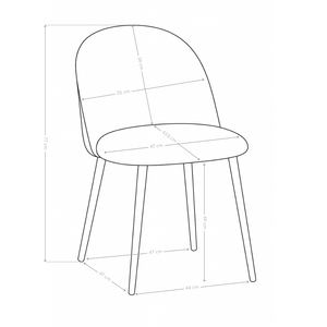 Krzesło Do Jadalni Tapicerowane Stylowe Nogi Stalowe Malowane Proszkowo 2533