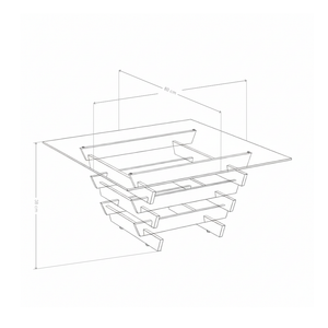 Stolik Kawowy Kwadratowy 80×80 cm ze Szkła Hartowanego Złoty Stelaż LUSTER