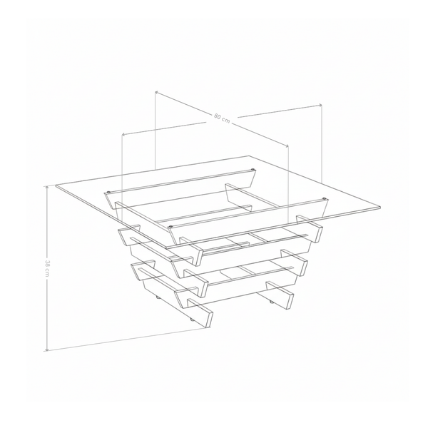 Stolik Kawowy Kwadratowy 80×80 cm ze Szkła Hartowanego Złoty Stelaż LUSTER