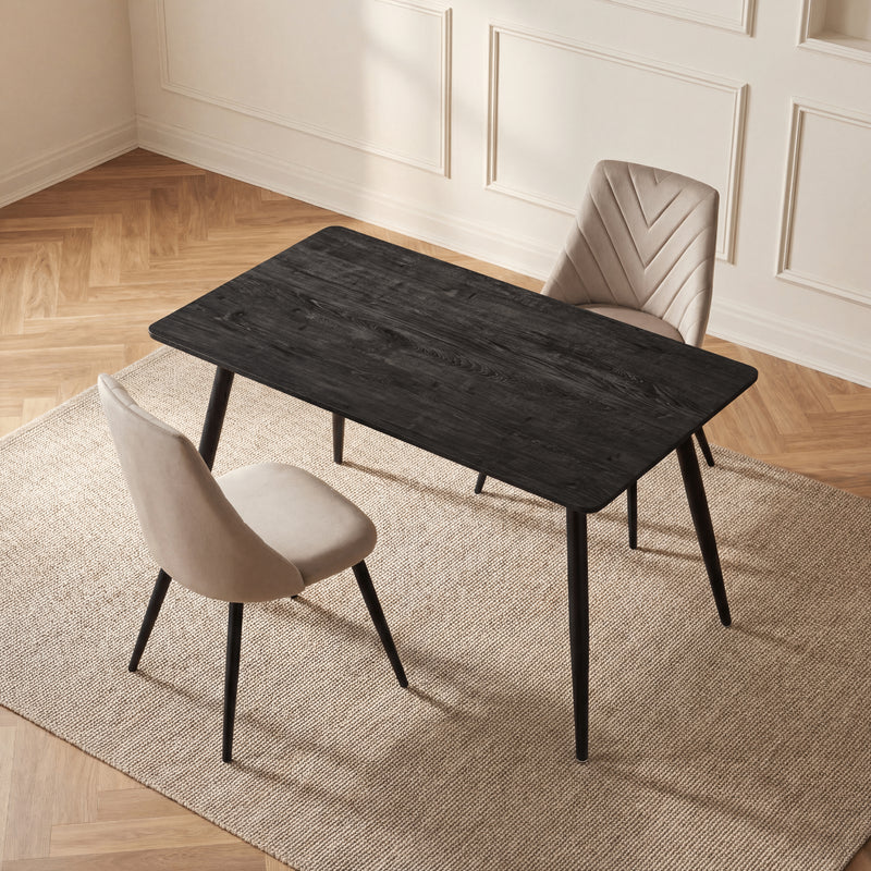 Stół Do Jadalni Prostokątny 120x70 Loft Kolor Drewna Nogi Stalowe Proszkowe HT-16 — Dąb Czarny
