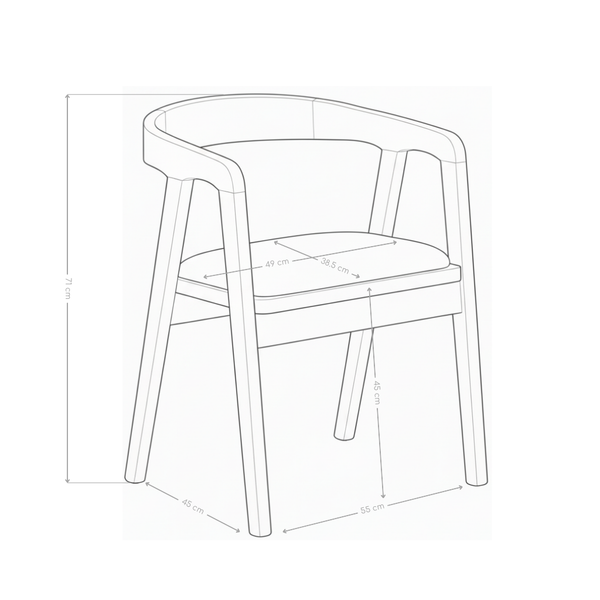 Krzesło Naturalne Drewniane W Kolorze Dębu Tapicerowane Stylowe HSC2504