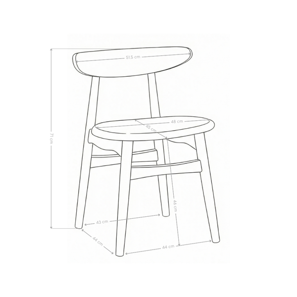 Krzesło Naturalne Drewniane W Kolorze Dębu Tapicerowane Klasyczne HSC2509