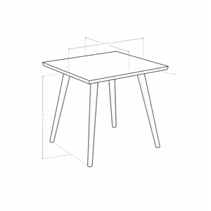 Stół Do Jadalni Kwadratowy 80 cm Nogi Stalowe Proszkowe HT-11