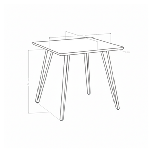 Stół Do Jadalni Kwadratowy 80 cm Płyta Laminowana Nogi Czarne HT-12