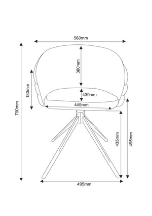 Krzesło Obrotowe Do Jadalni Tapicerowane Nogi Stalowe Malowane Aura