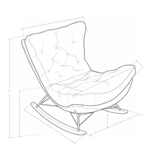 Fotel Wypoczynkowy Bujany Tkanina Premium Nowoczesny Nogi Drewno Lyon