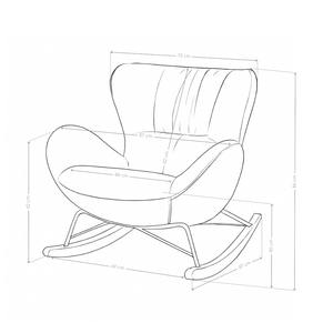 Fotel Wypoczynkowy Bujany Tkanina Premium Szary Nowoczesny Nogi Z Drewna Firenze