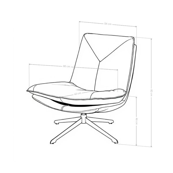 Wygodny obrotowy fotel wypoczynkowy Roma z skóry ekologicznej