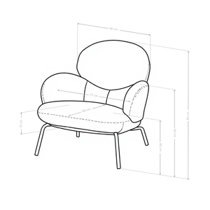 Nowoczesny fotel Bloom z tkaniny boucle