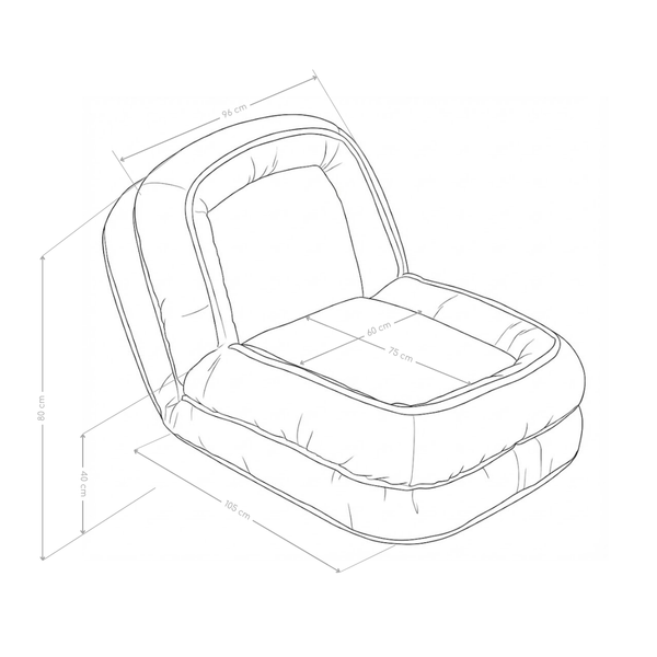 Fotel Podłogowy Rozkładany Miękka Tkanina Premium Nowoczesny Elysium