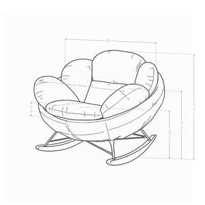 Fotel Wypoczynkowy Bujany Tkanina Premium Nogi Z Drewna I Stali Pisa