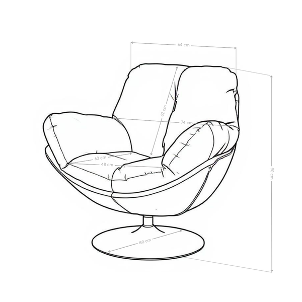 Wygodny obrotowy fotel z skóry ekologicznej Ravenna