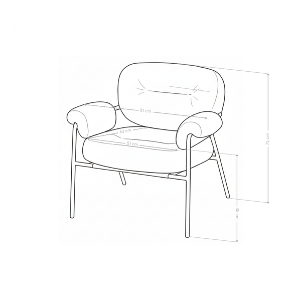 Nowoczesny fotel Harmony z tkaniny boucle