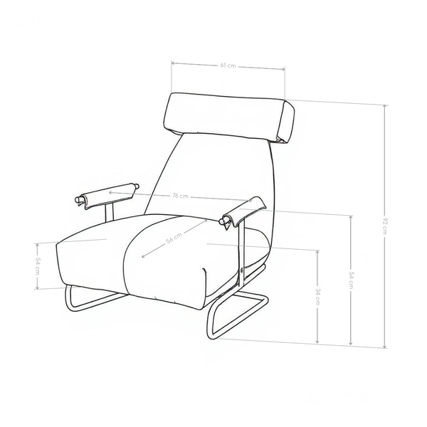 Fotel Wypoczynkowy Eco Skóra Nowoczesny Nogi Stal Serenity