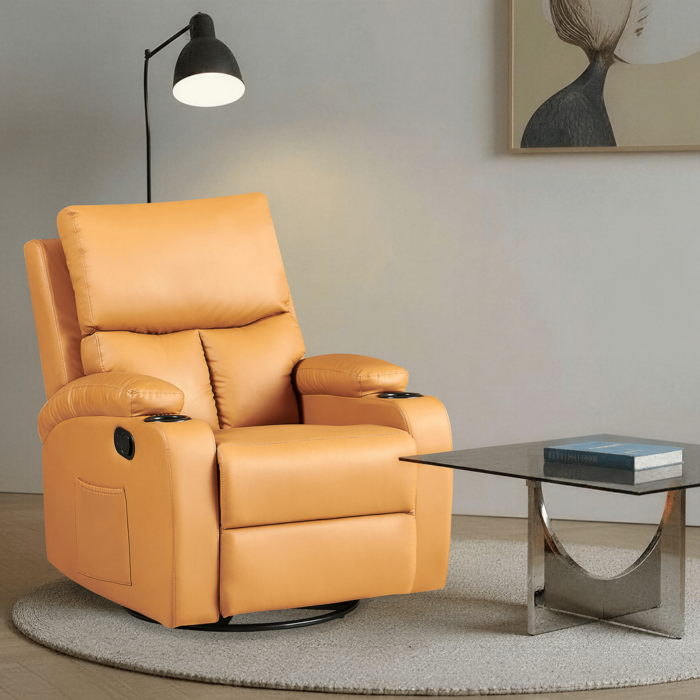 Fotel Wypoczynkowy Obrotowy Eco Skóra Nowoczesny Nogi Stal Comodo