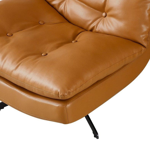 Wygodny obrotowy fotel wypoczynkowy Classic z skóry ekologicznej