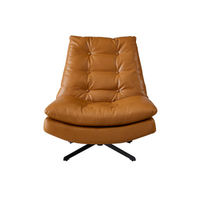 Wygodny obrotowy fotel wypoczynkowy Classic z skóry ekologicznej