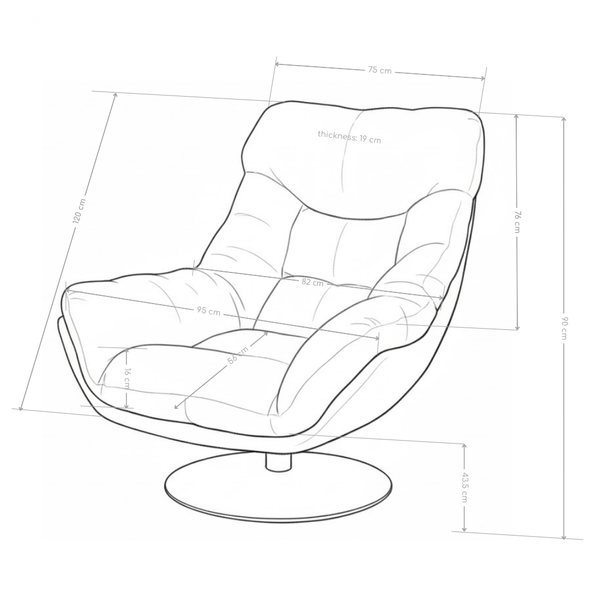 Wygodny obrotowy fotel z miękkiej tapicerki NeoVenice