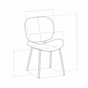 Krzesło Do Jadalni Tapicerowane Na Metalowych Czarnych Nogach SK01