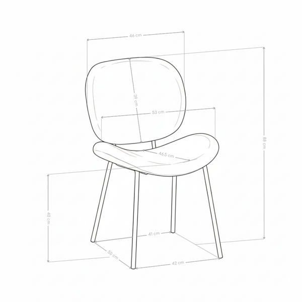 Krzesło Do Jadalni Tapicerowane Na Metalowych Czarnych Nogach SK01