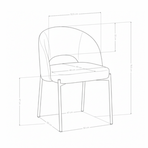 Krzesło Do Jadalni Tapicerowane Loftowe Nogi Metalowe Czarne SK02