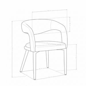 Krzesło Do Jadalni w Całości Tapicerowane z Podłokietnikami SK04