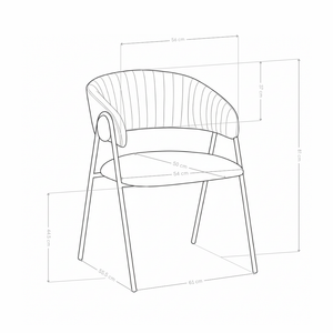 Krzesło Do Jadalni Tapicerowane Nowoczesne Nogi Metalowe Czarne SK06