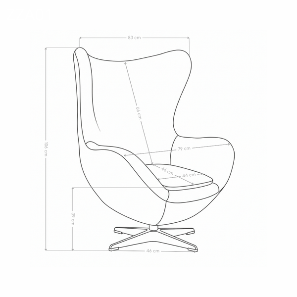 Fotel Wypoczynkowy Obrotowy Tkanina Premium Pikowany Nogi Metalowe ZZA01