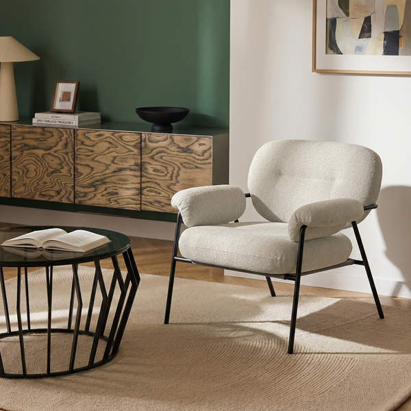 Fotel Wypoczynkowy Tkanina Premium Stylowy Nogi Stalowe Czarne Norvik