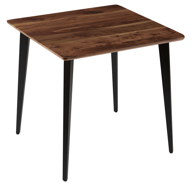 Stół Do Jadalni Kwadratowy 80x80 Nogi Stalowe Malowane Loft HT-08 — Orzech Naturalny