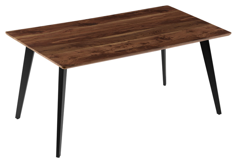 Stół Do Jadalni Prostokątny Nogi Metalowe Czarne Loftowy HT-10 — Orzech Naturalny / 140cm